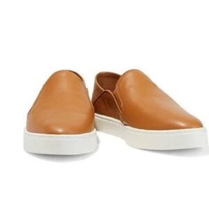 Vince Garvey Leather Slip-on Sneakers In Camel Size 9.5